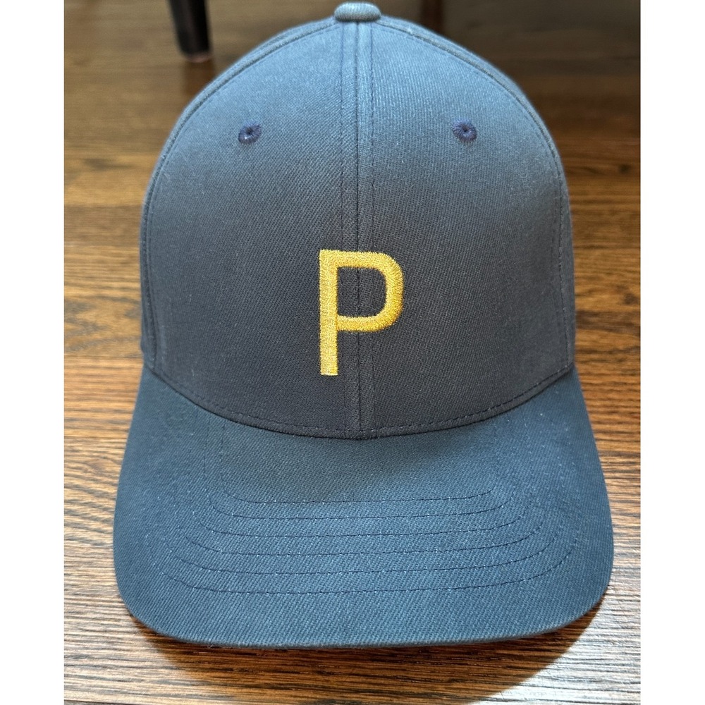 Puma Mens The Players Tournament Golf Hat Adjustable Blue Gold P Logo Cap